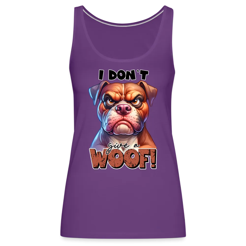 I Don't Give a Woof (Grump Dog with Attitude) Women’s Premium Tank Top