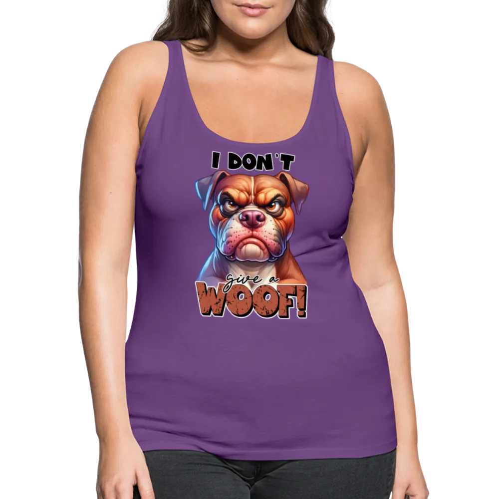 I Don't Give a Woof (Grump Dog with Attitude) Women’s Premium Tank Top