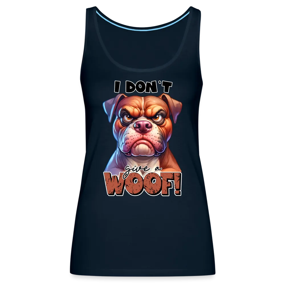 I Don't Give a Woof (Grump Dog with Attitude) Women’s Premium Tank Top