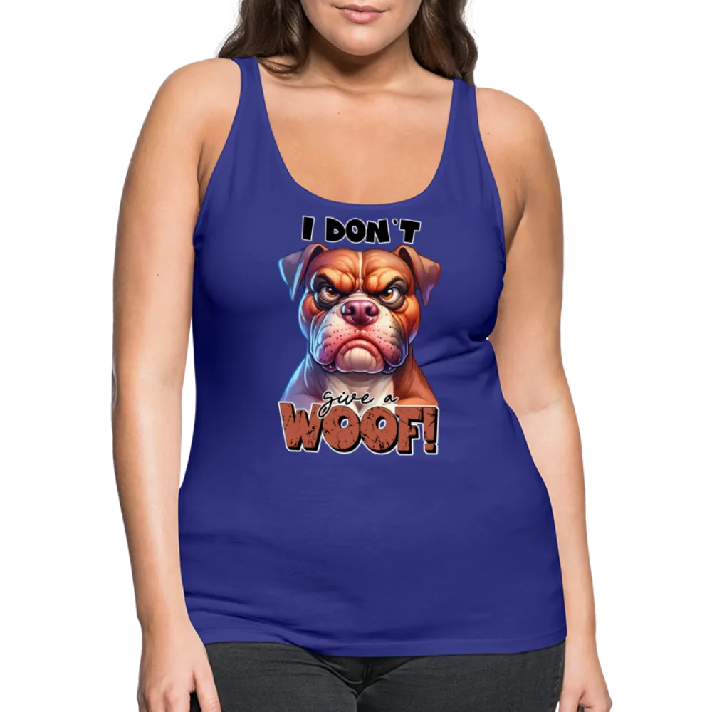 I Don't Give a Woof (Grump Dog with Attitude) Women’s Premium Tank Top