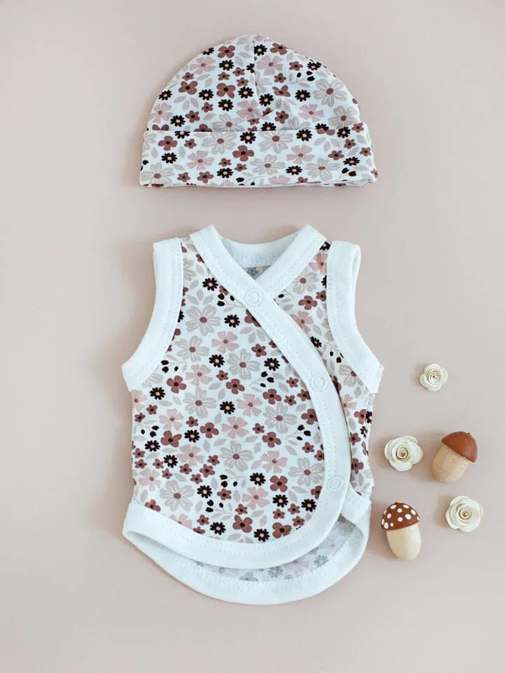 Incubator Vest & Round Hat Set, Ditsy Floral