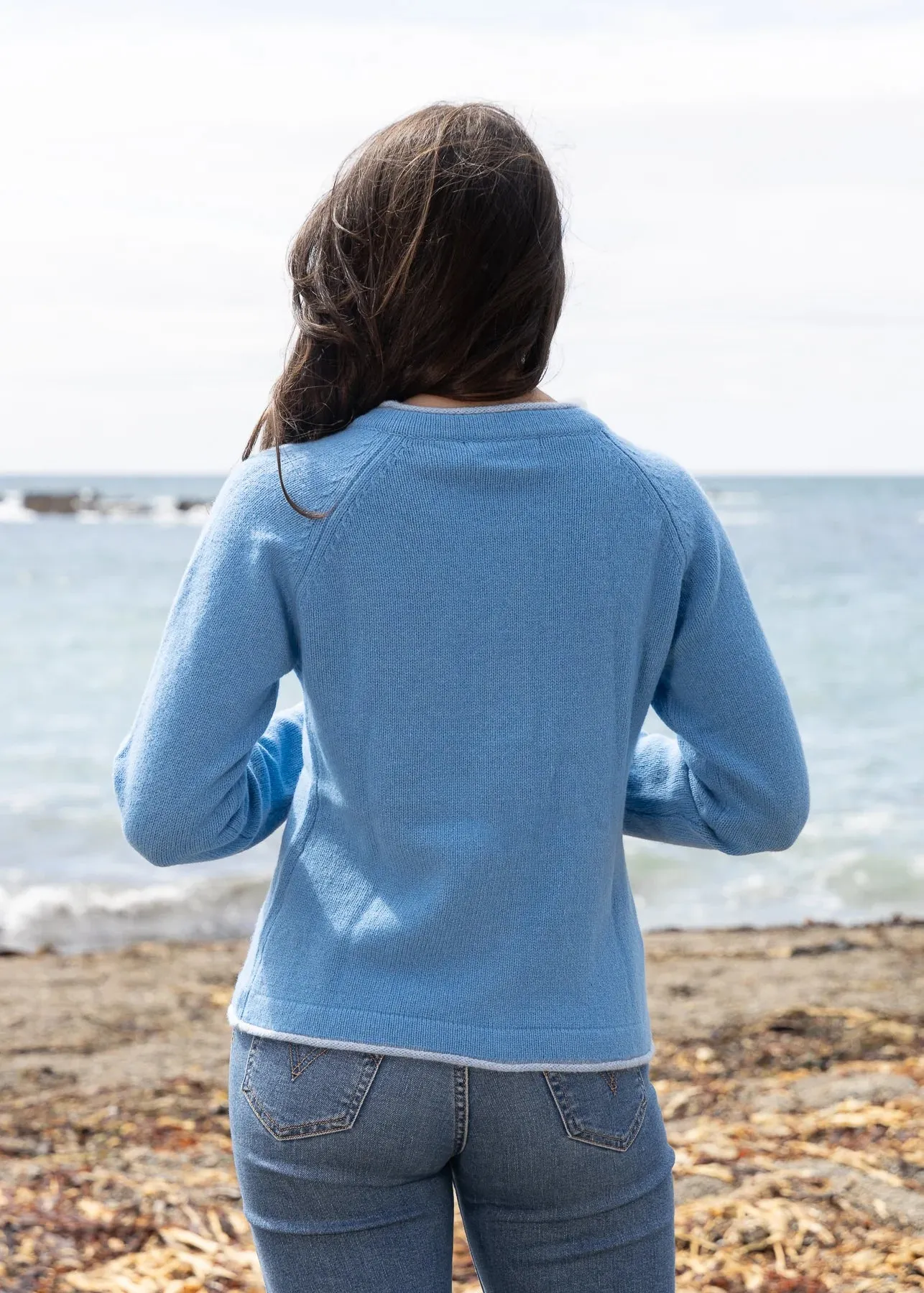 IrelandsEye Women's Killiney Cardigan | Pale Blue