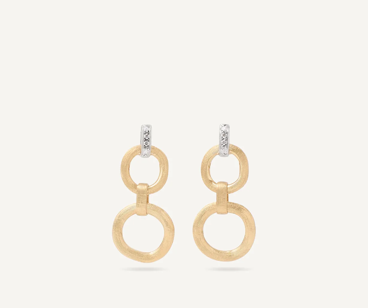 Jaipur Double Drop Diamond Earrings - Gold - OB1759-B-YW