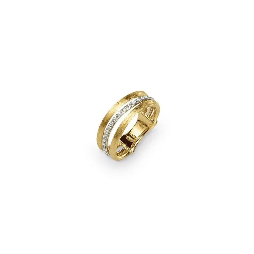 Jaipur Three Strand Diamond Ring, Size O - Yellow Gold - AB478-B