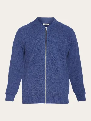 Knitted zip cardigan - GOTS/Vegan - Coronet Blue