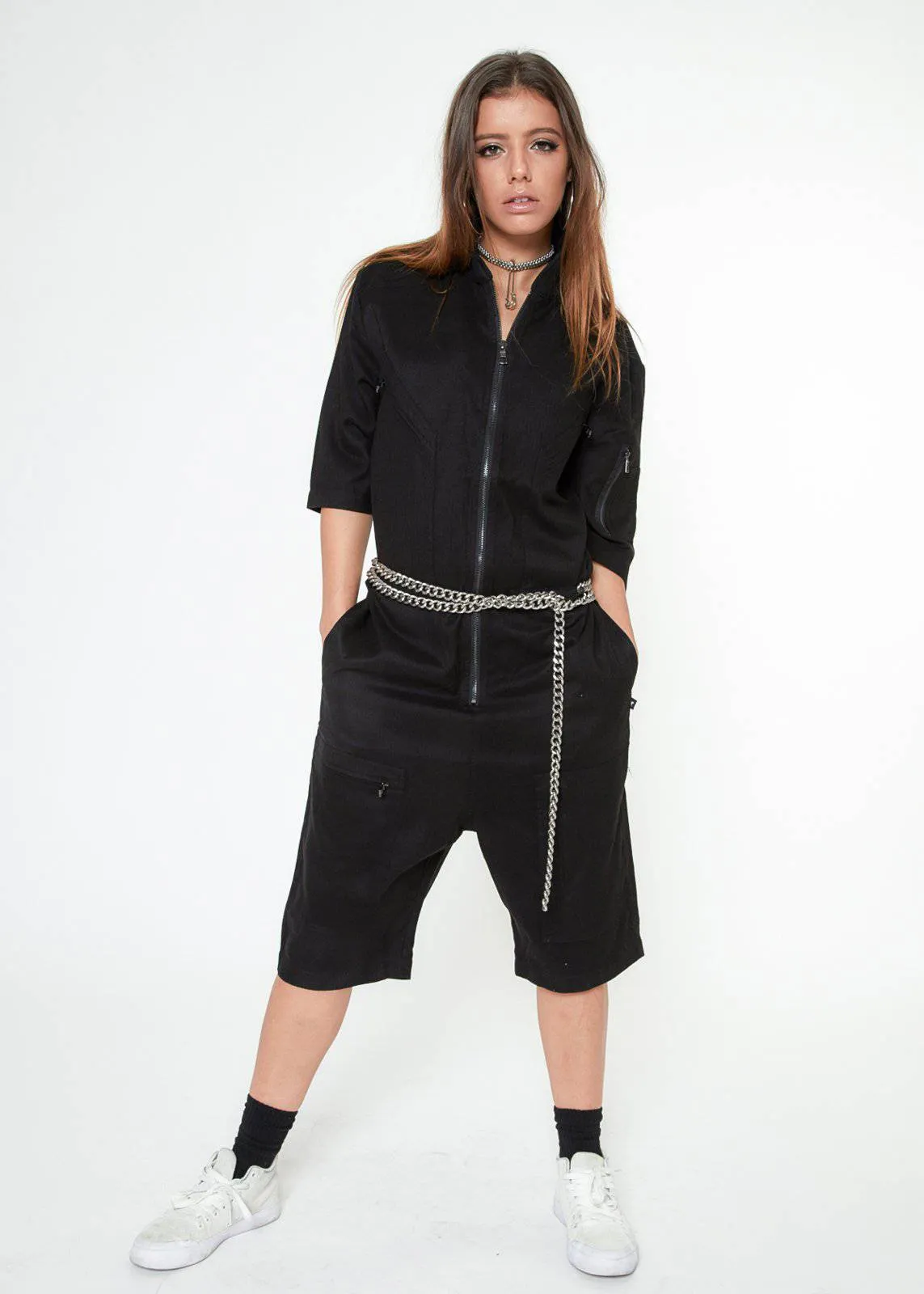 Konus Unisex Short Sleeve Overall In Black