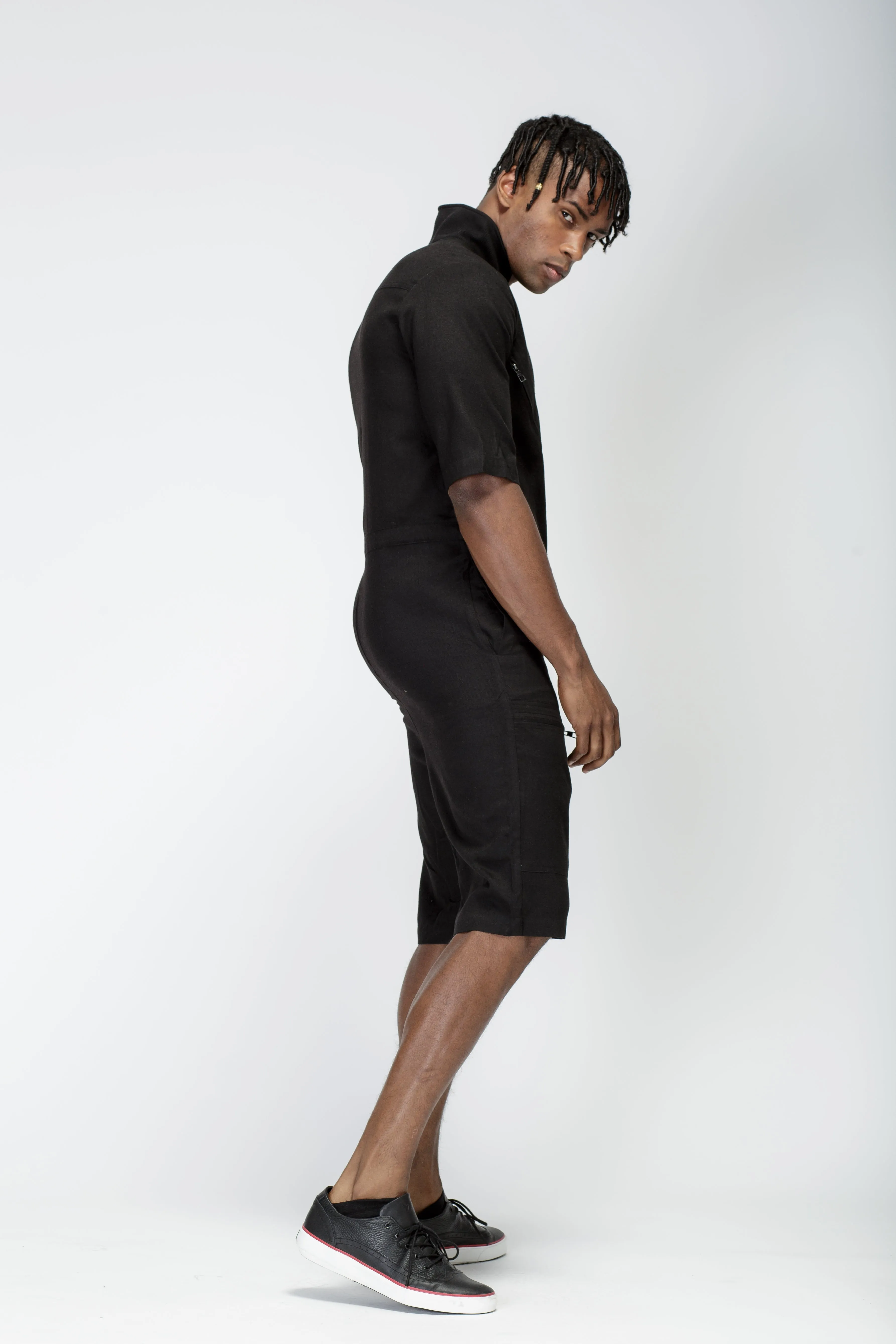 Konus Unisex Short Sleeve Overall In Black