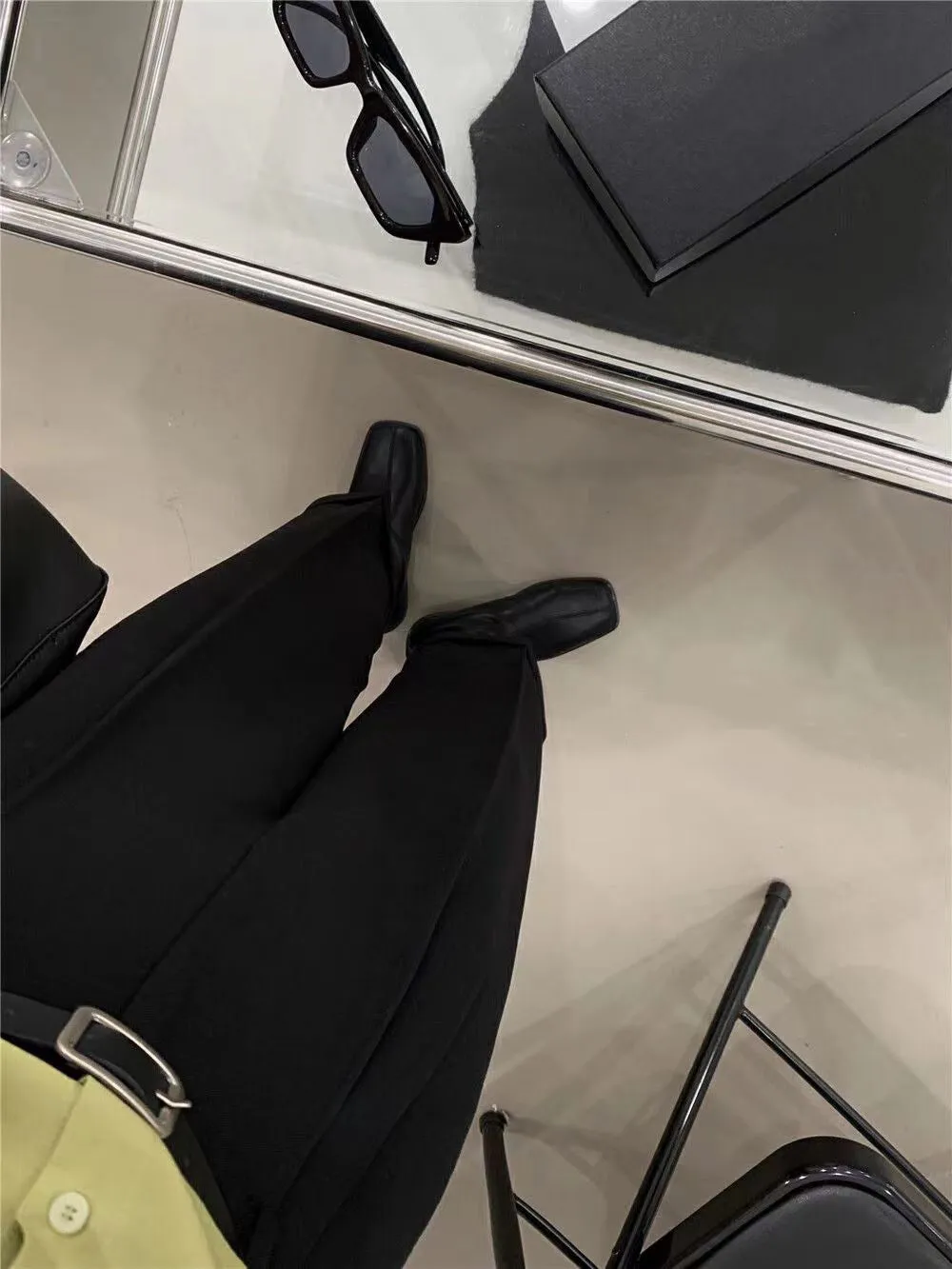 [Korean Style] 4 Color High Waist Wide Leg Straight Cropped Trousers