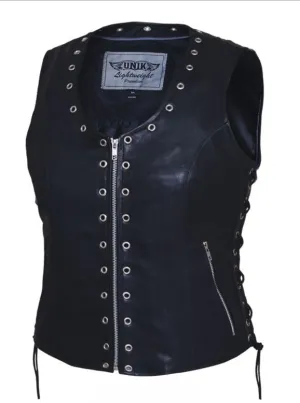 Ladies PREMIUM Zippered Eyelet Vest