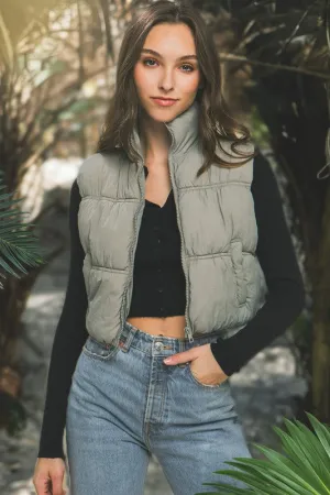 Lindsey High Neck Puffer Vest