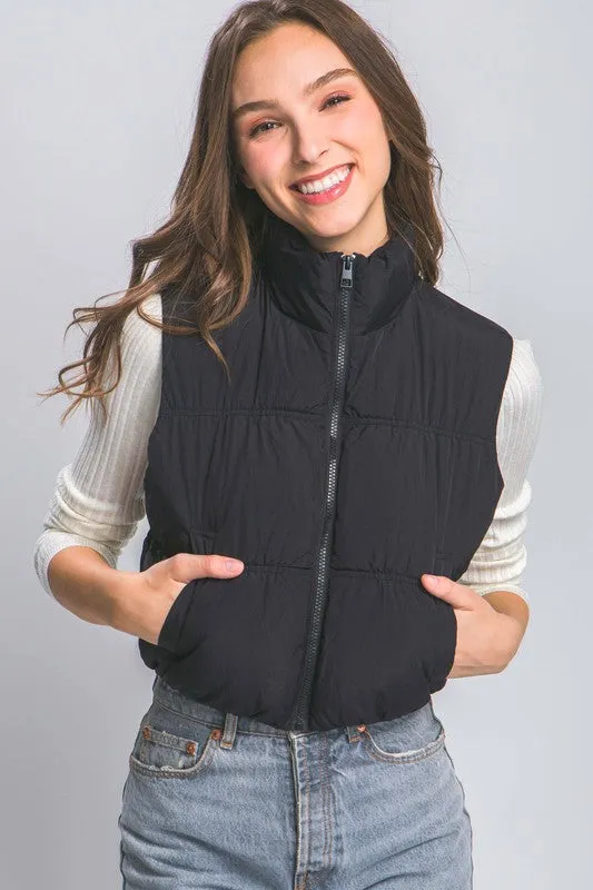 Lindsey High Neck Puffer Vest