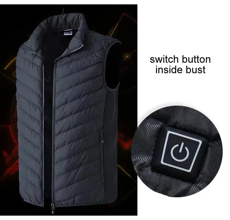 LoClimb Men's Camouflage USB Heated Vest Sleeveless Jacket for Hiking Skiing
