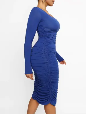 LuxxSculpt® Built-In 360° Slim Ruched Shaper Dress