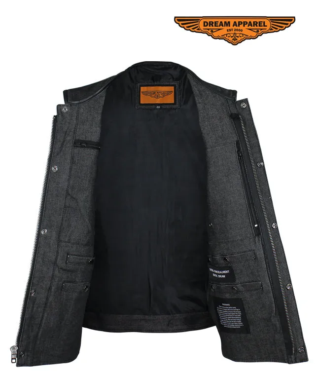 Men's Black Denim Club Vest