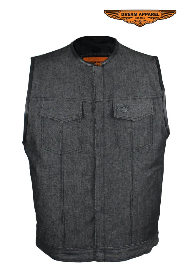 Men's Black Denim Club Vest