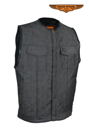 Men's Black Denim Club Vest
