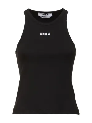 MSGM   Cotton jersey logo tank top 