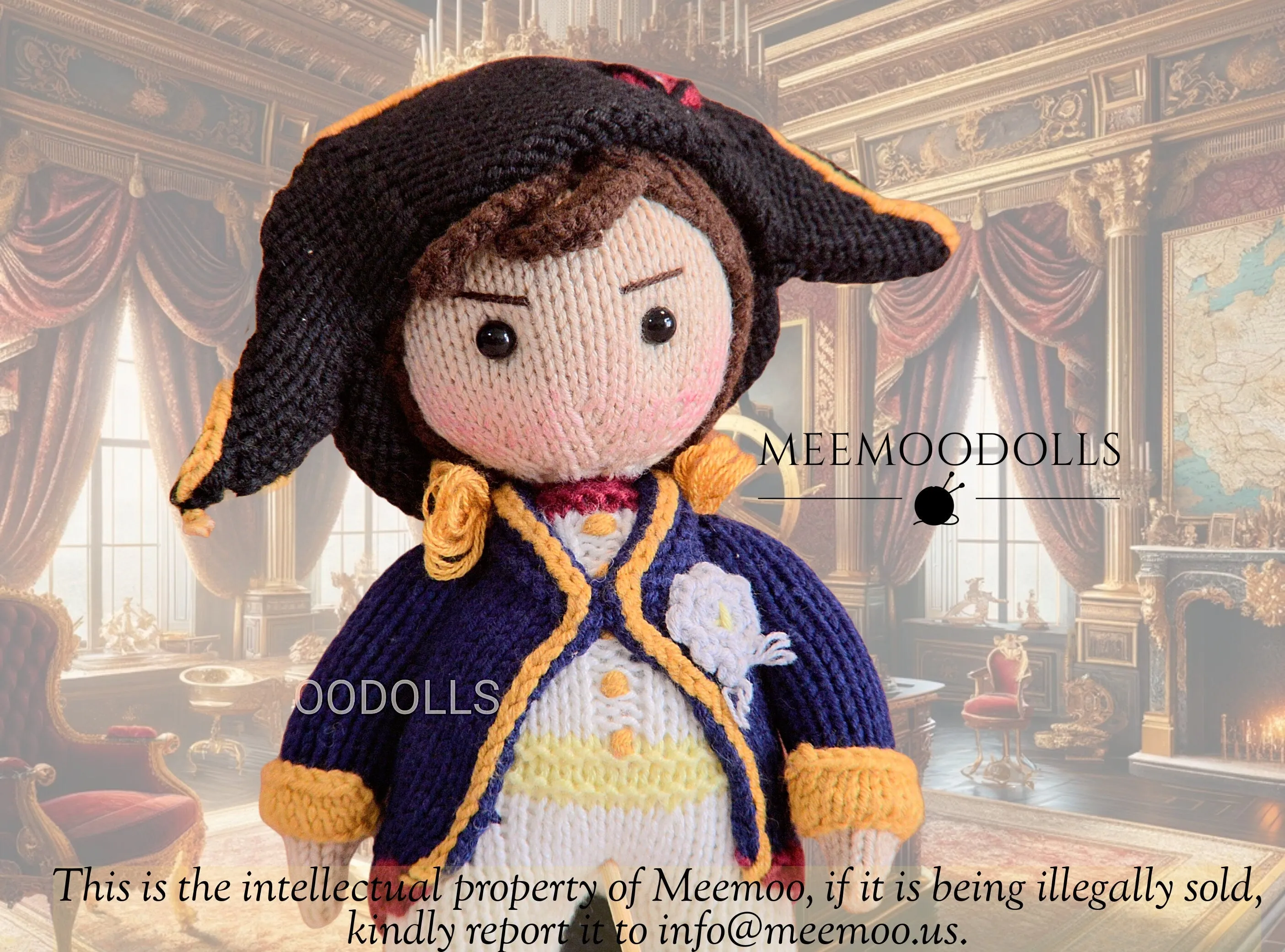 Napoleon - Knit French Emperor. Knitted toy Patterns. Meemoodolls.