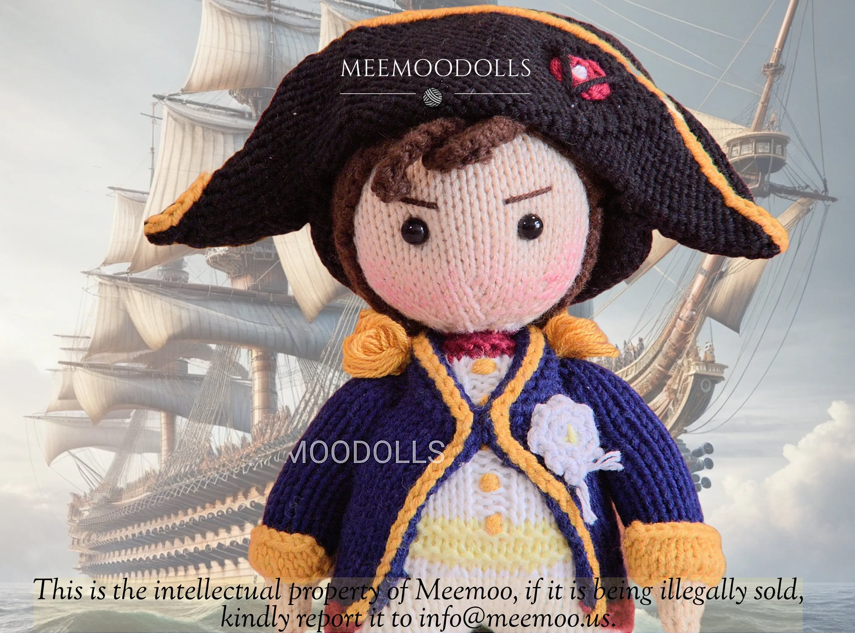 Napoleon - Knit French Emperor. Knitted toy Patterns. Meemoodolls.