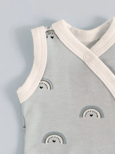 NICU Baby Incubator Vest, Blue Rainbows