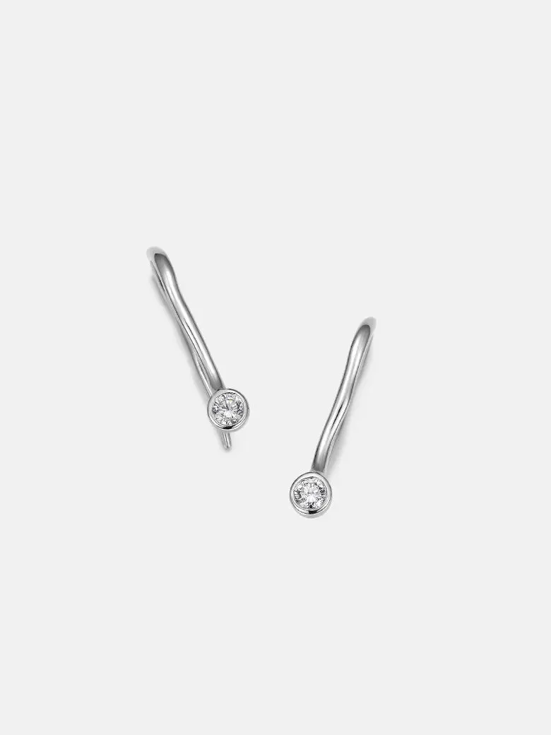 OBY Diamond Solitaire Silver Stud Earrings