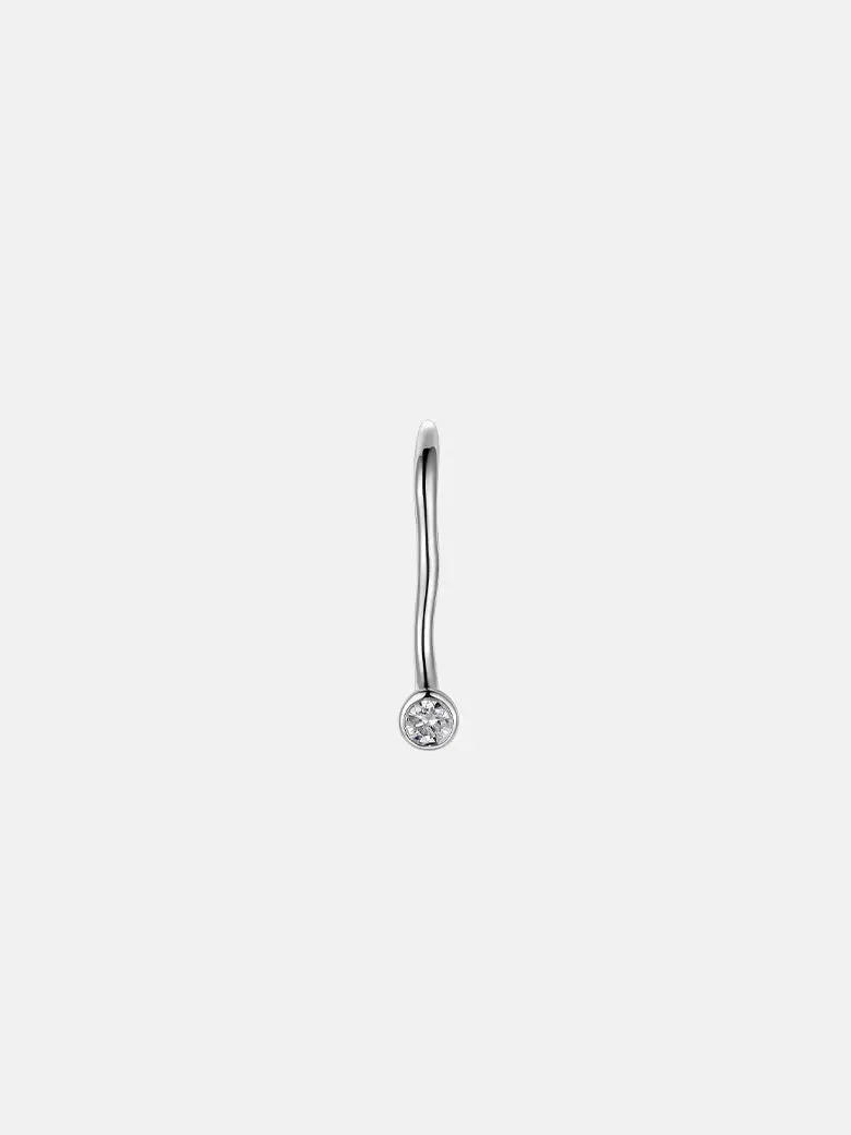 OBY Diamond Solitaire Silver Stud Earrings