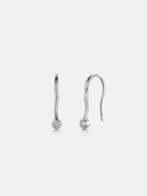 OBY Diamond Solitaire Silver Stud Earrings