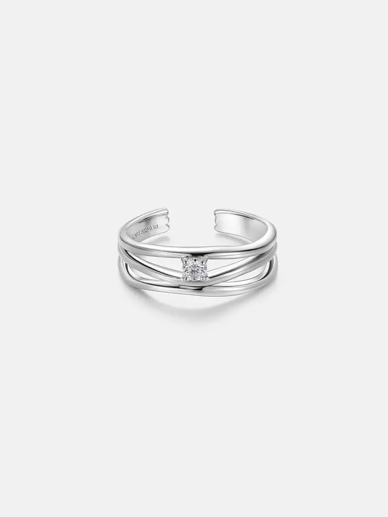 OBY Diamond Triple Silver Stacking Ring