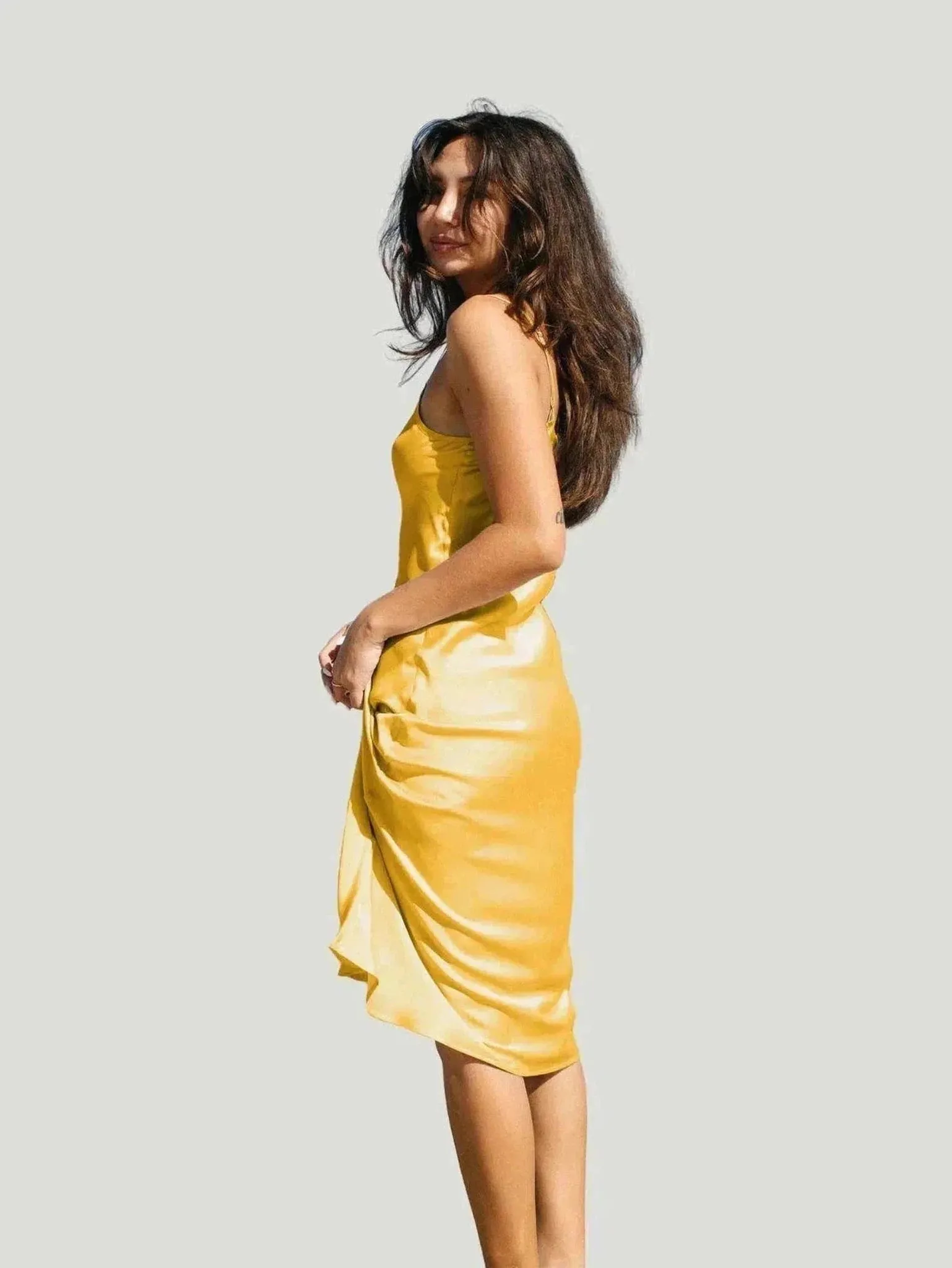 Ocean Prairie Sundrop Silk Slip Dress