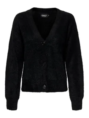 Onlella Piumo Ls Cardigan Knt Nca - Zwart