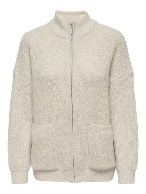 Onlkaja Life Ls Zip Cardigan Cc Knt - Ecru Onlkaja Life Ls Zip Cardigan Cc Knt - Ecru