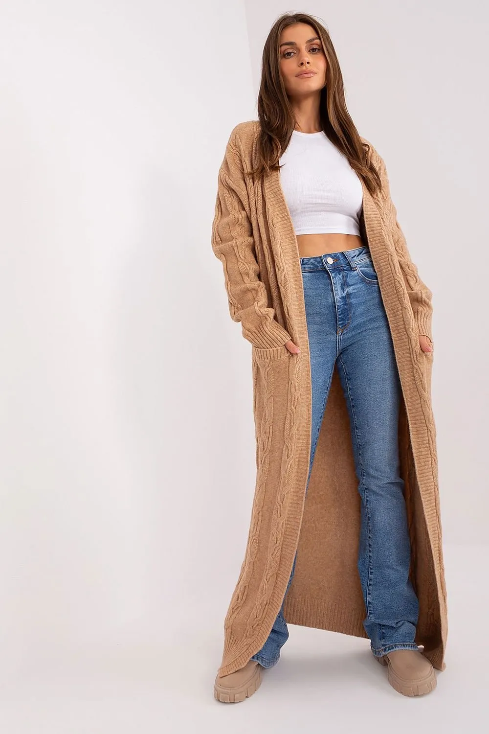Open Front Full Length Cardigan