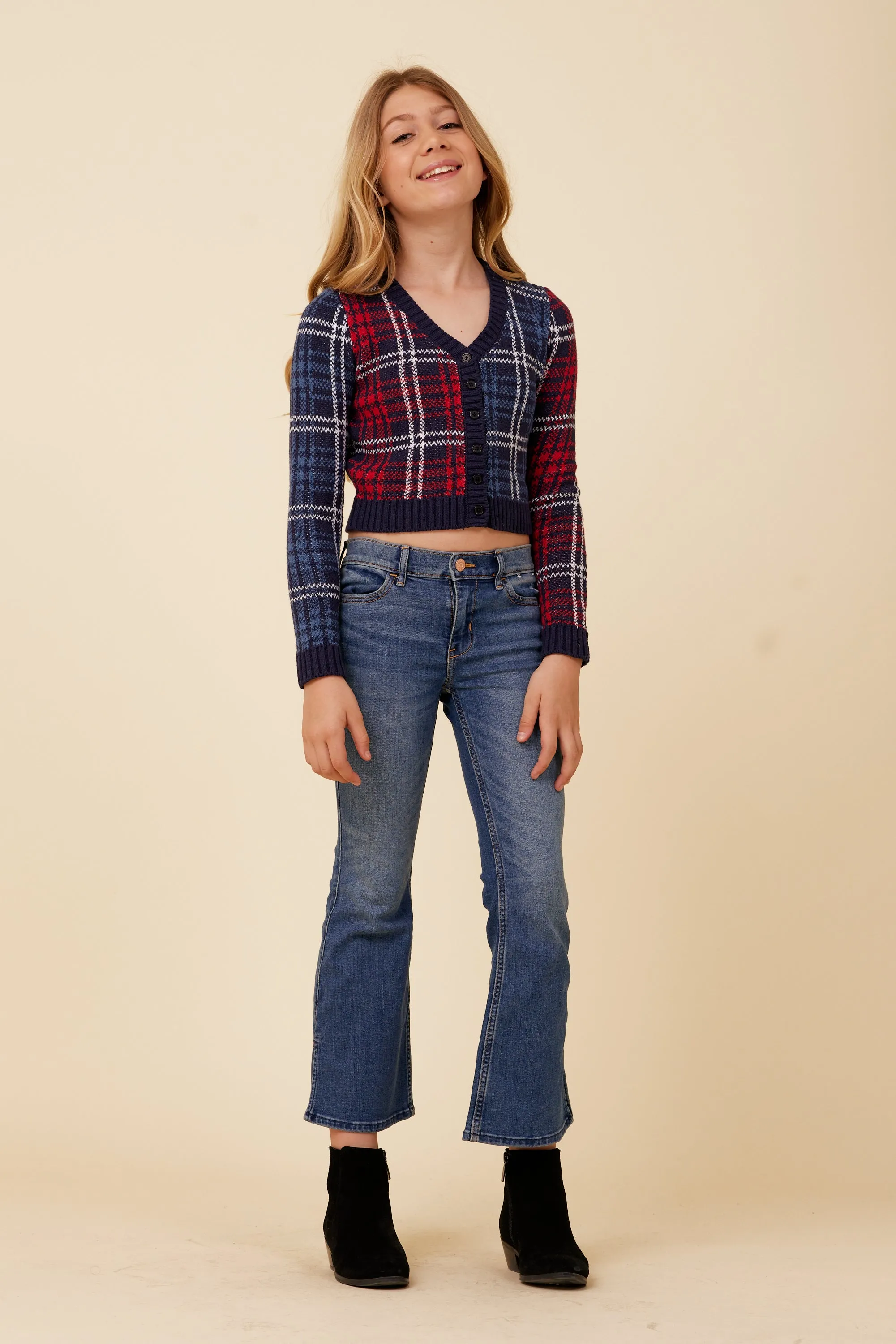 Plaid Cardigan Sweater