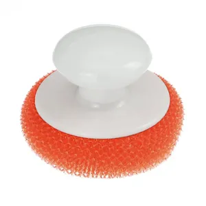 Plastic Mesh Scourer with Hand Saver Knob, won't scratch