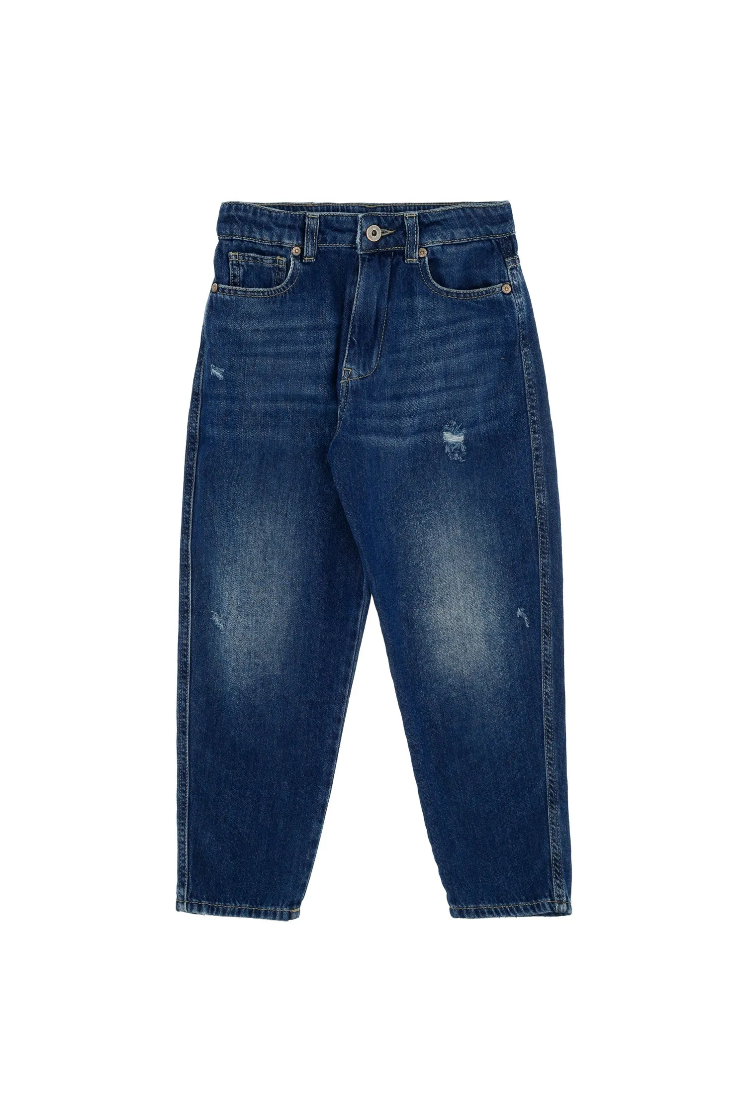 Please Pantalone Denim Mom-Fit effetto Délavé PHG4F98G31 1670 blue denim