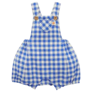 Purebaby Linen Blend Overall - Nile Gingham