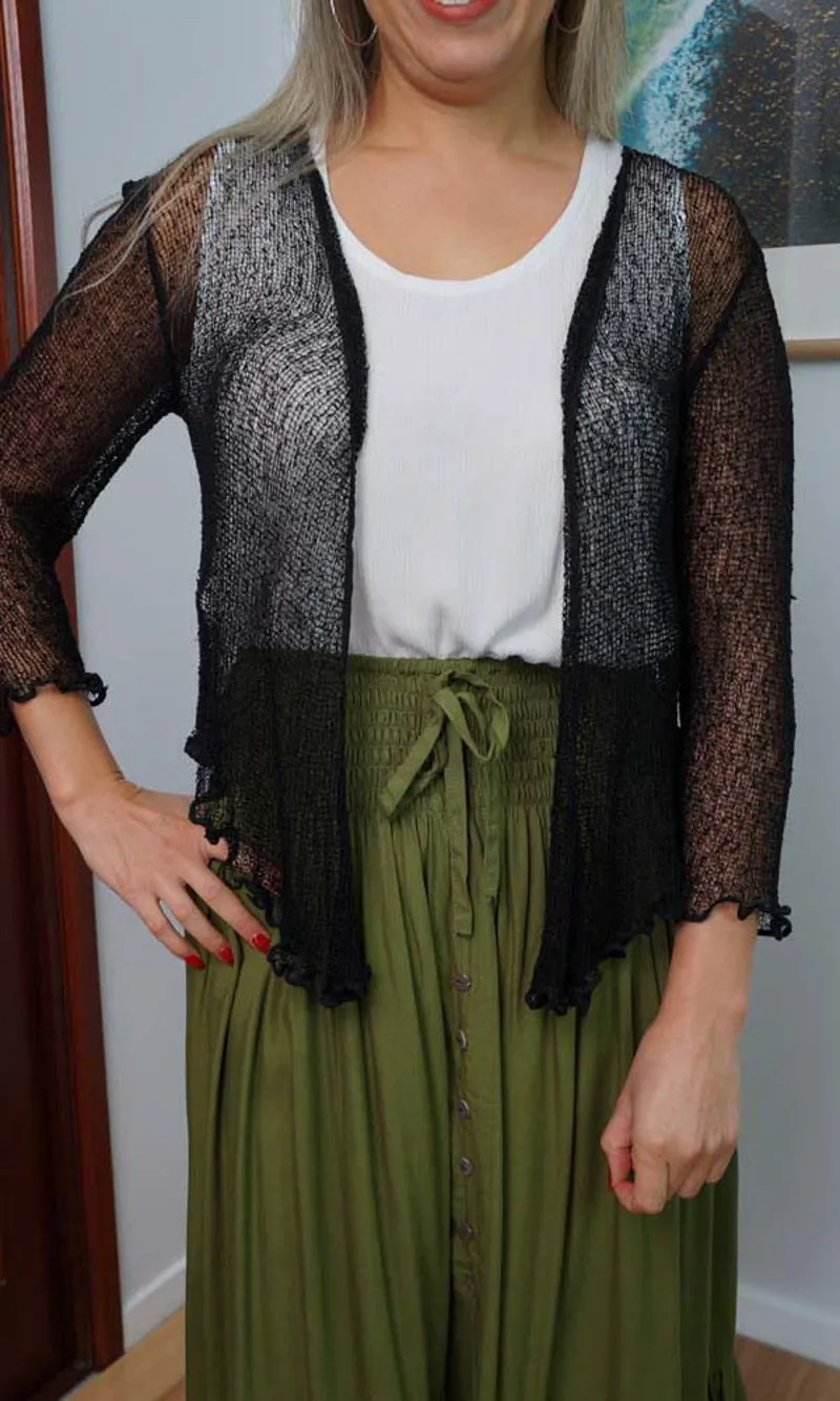 Rayon Knitted Top Bolero Plain, More Colours