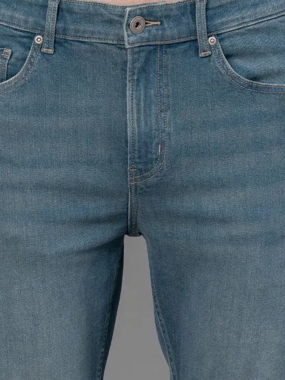 RedTape Men's Slate Solid Washed Cotton Spandex Skinny Jeans