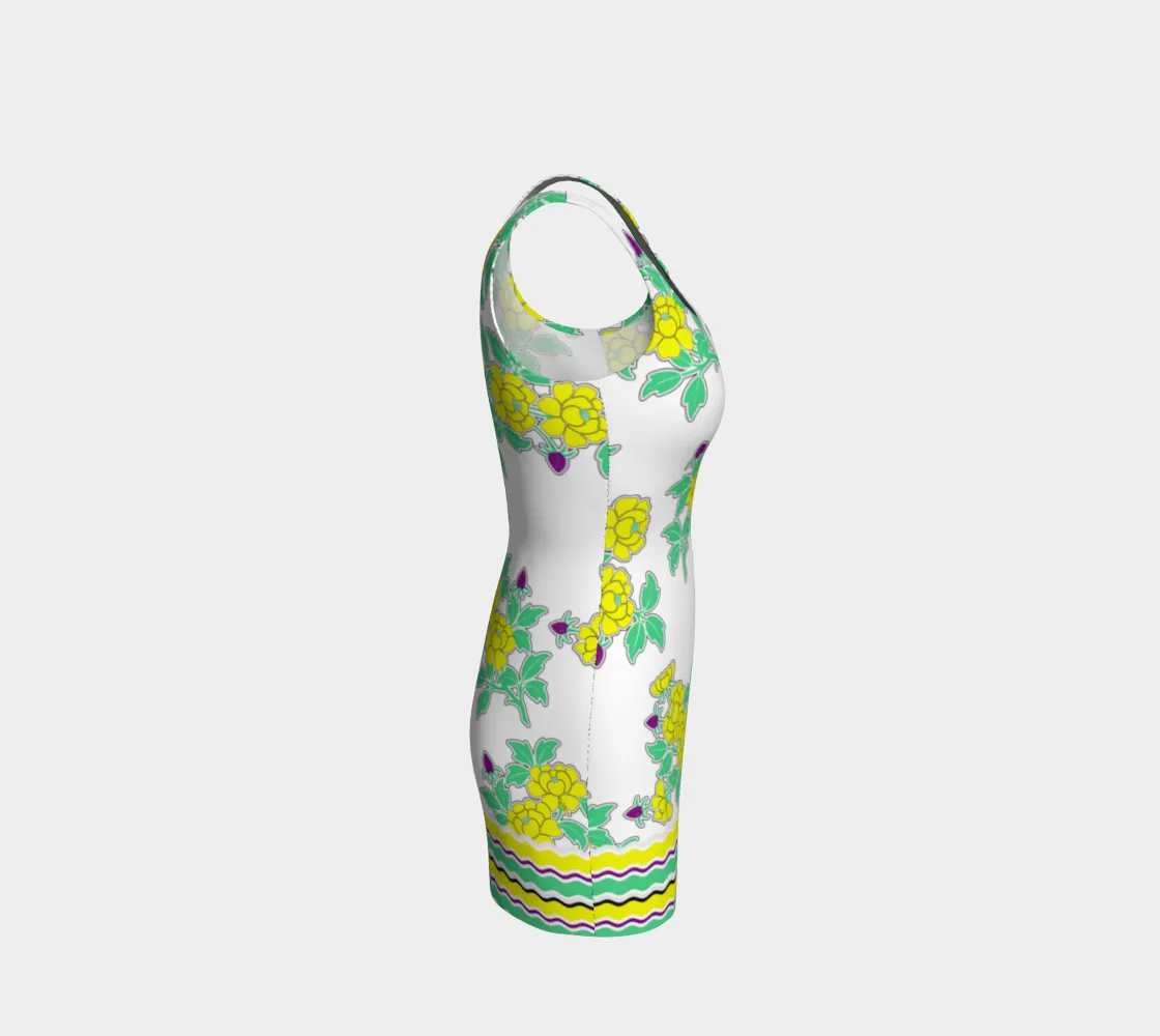 Royal Floral Bodycon Dress
