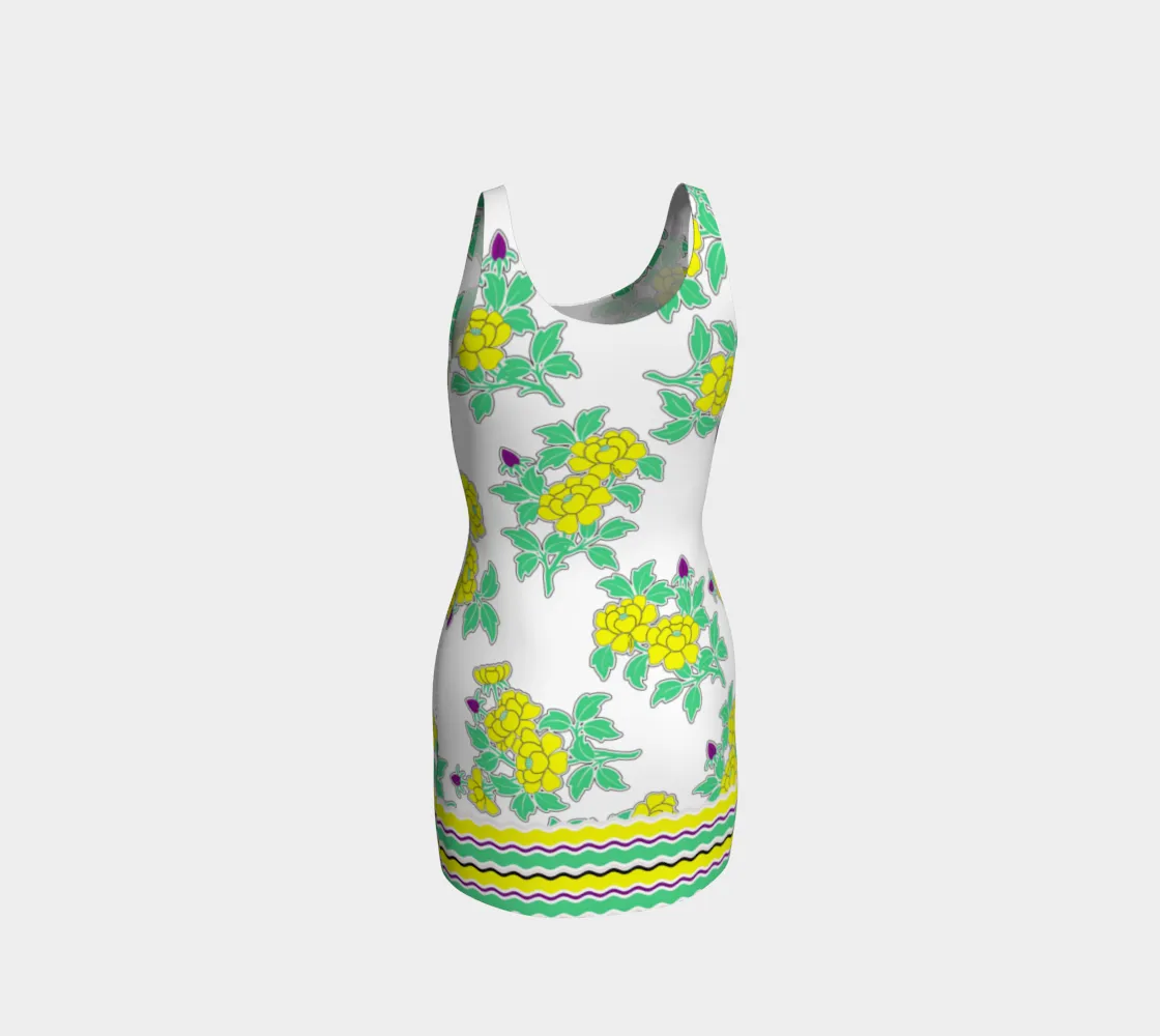 Royal Floral Bodycon Dress