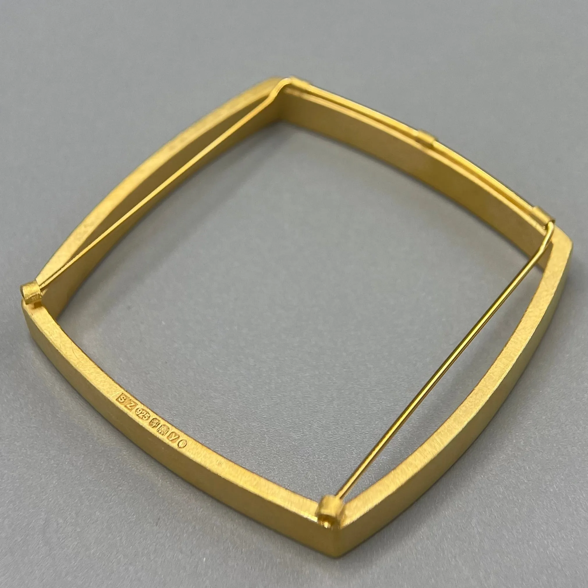 Sheng Zhang 'Curved Curves' Square Brooch