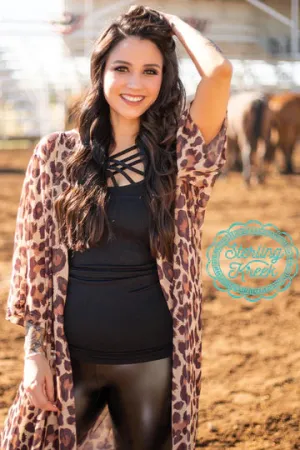 Sterling Kreek FEELIN' FRISKY CARDIGAN Leopard One/Size