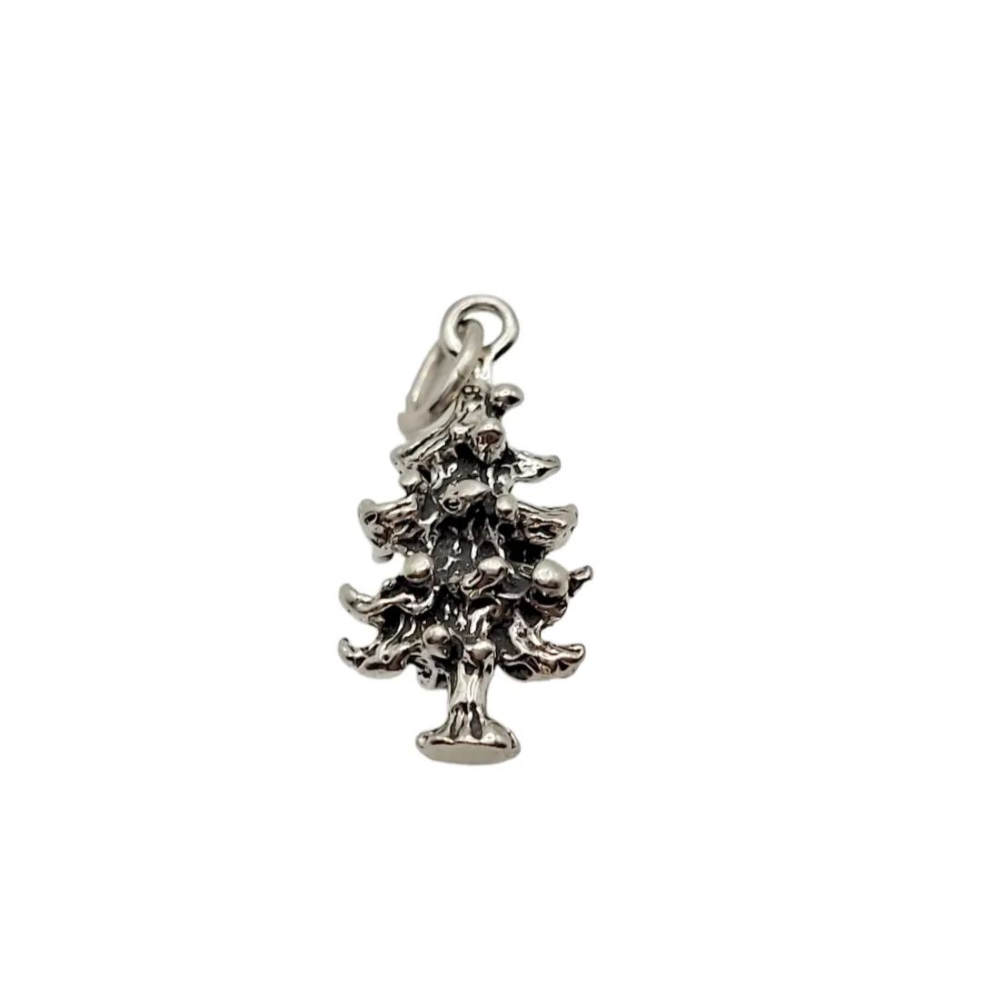 Sterling Silver 3D Christmas Tree Holiday Charm