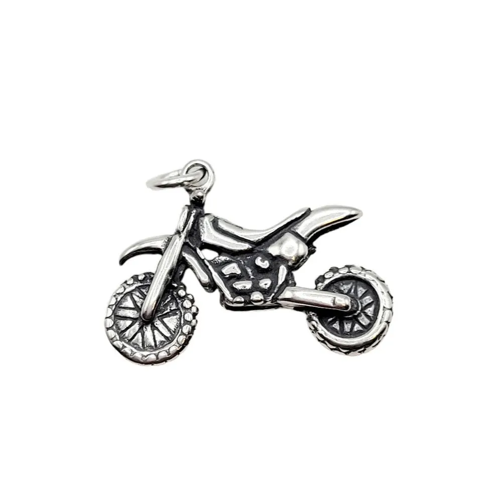 Sterling Silver Dirt Bike Charm