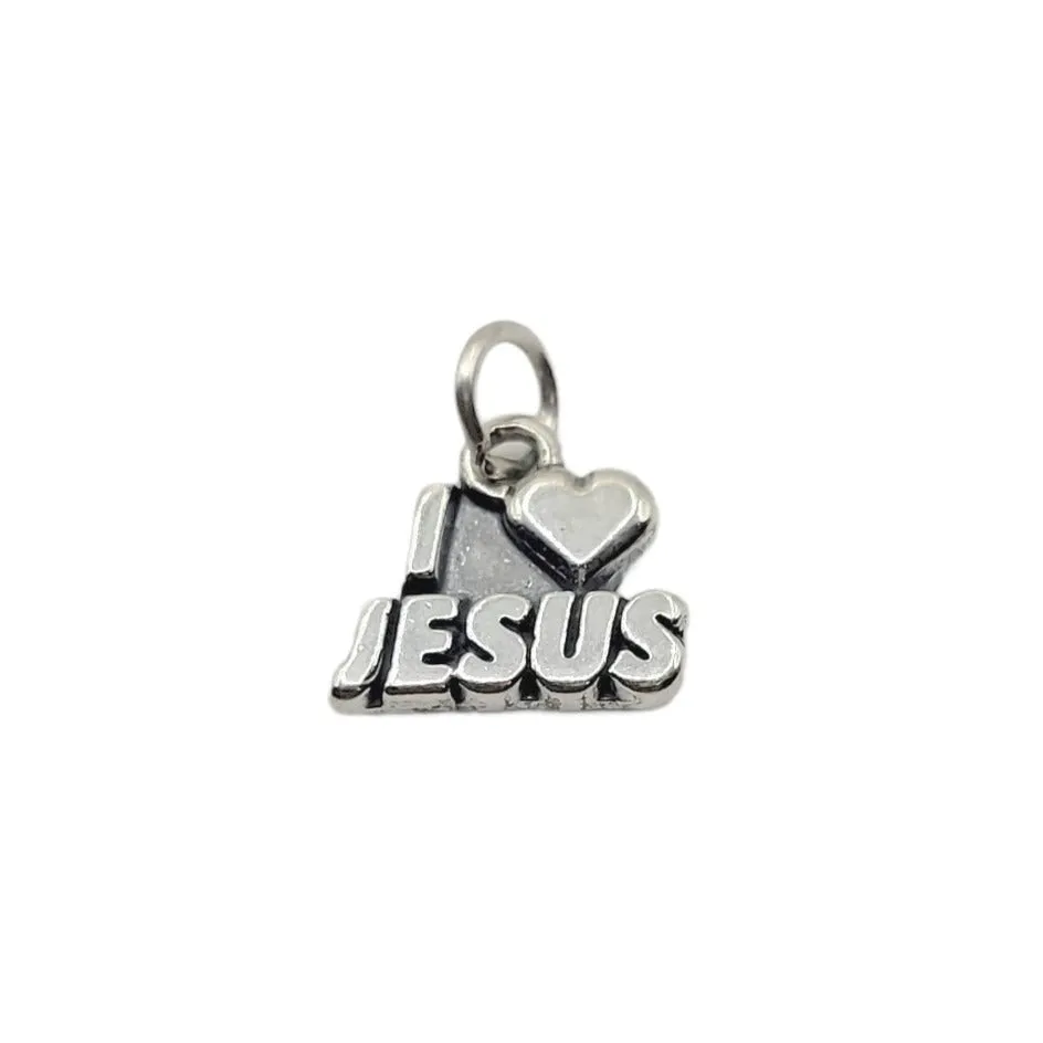Sterling Silver I Love Jesus Charm