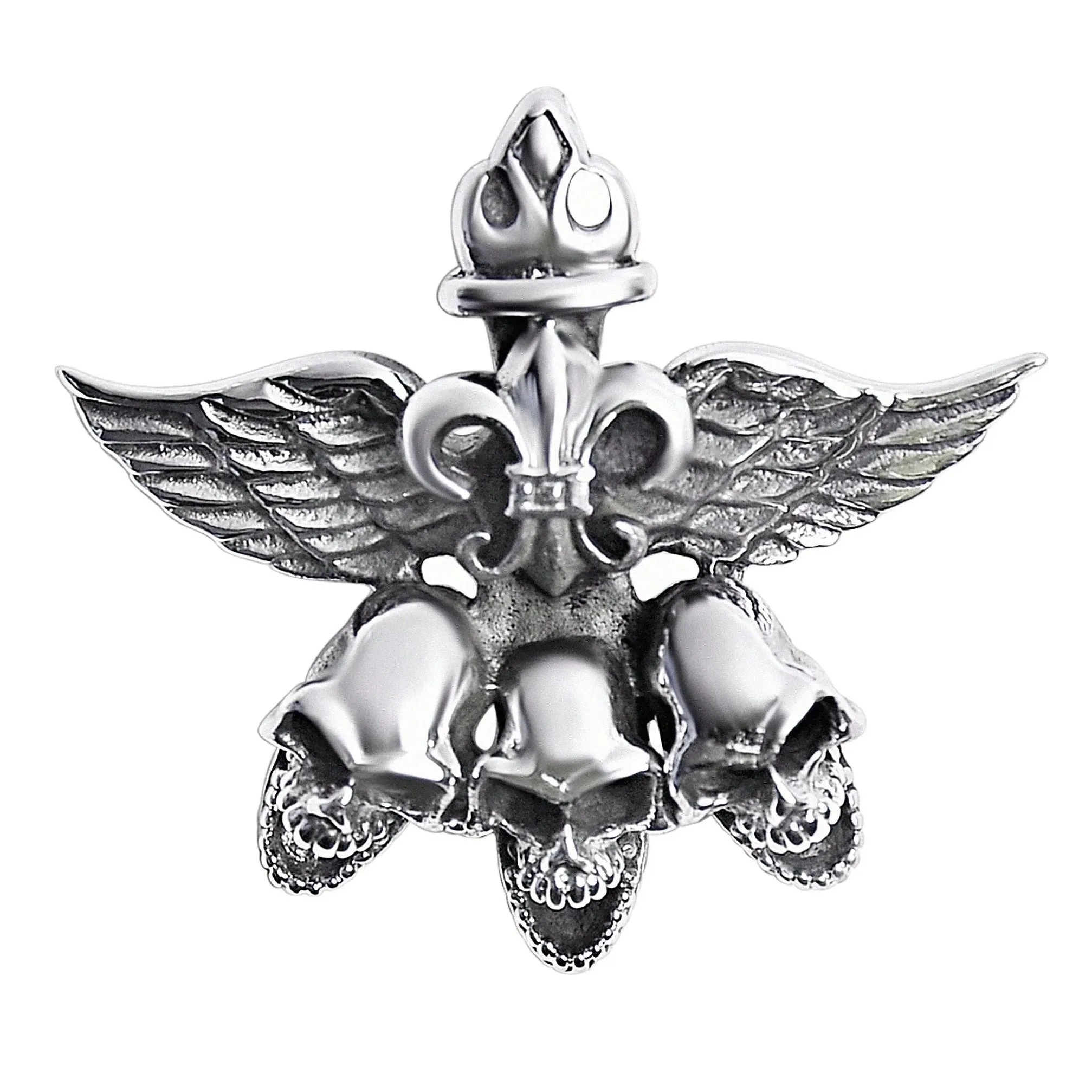 Sterling Silver Skulls And Wings Charm