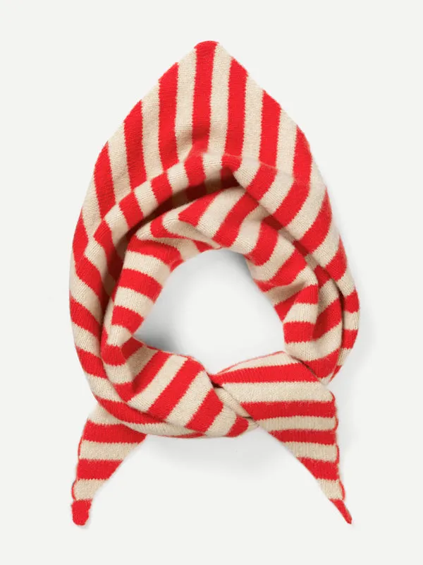 STRIPED TRIANGLE NECKERCHIEF PAGODA & OATMEAL
