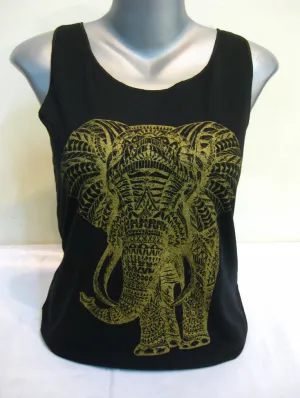 Super Soft Cotton Women's Tank Elephant Black