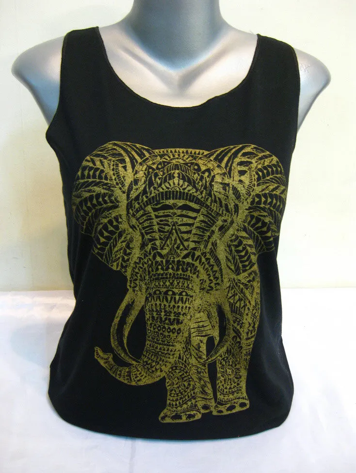 Super Soft Cotton Women's Tank Elephant Black
