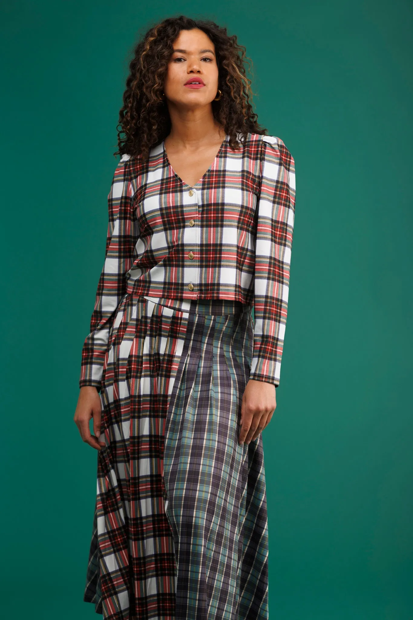The Jackie Top - Winter Tartan